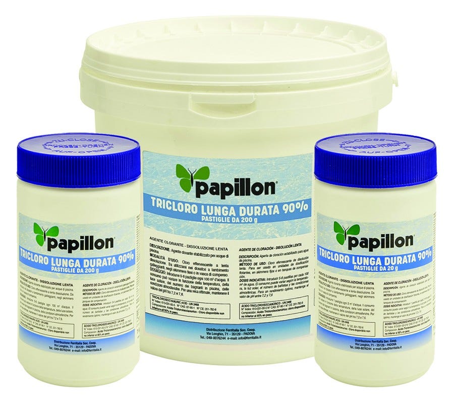 PASTIGLIE DI CLORO LENTO 90% PAPILLON - KG.1 - PASTIGLIA DA 200 GR - Foto 12
