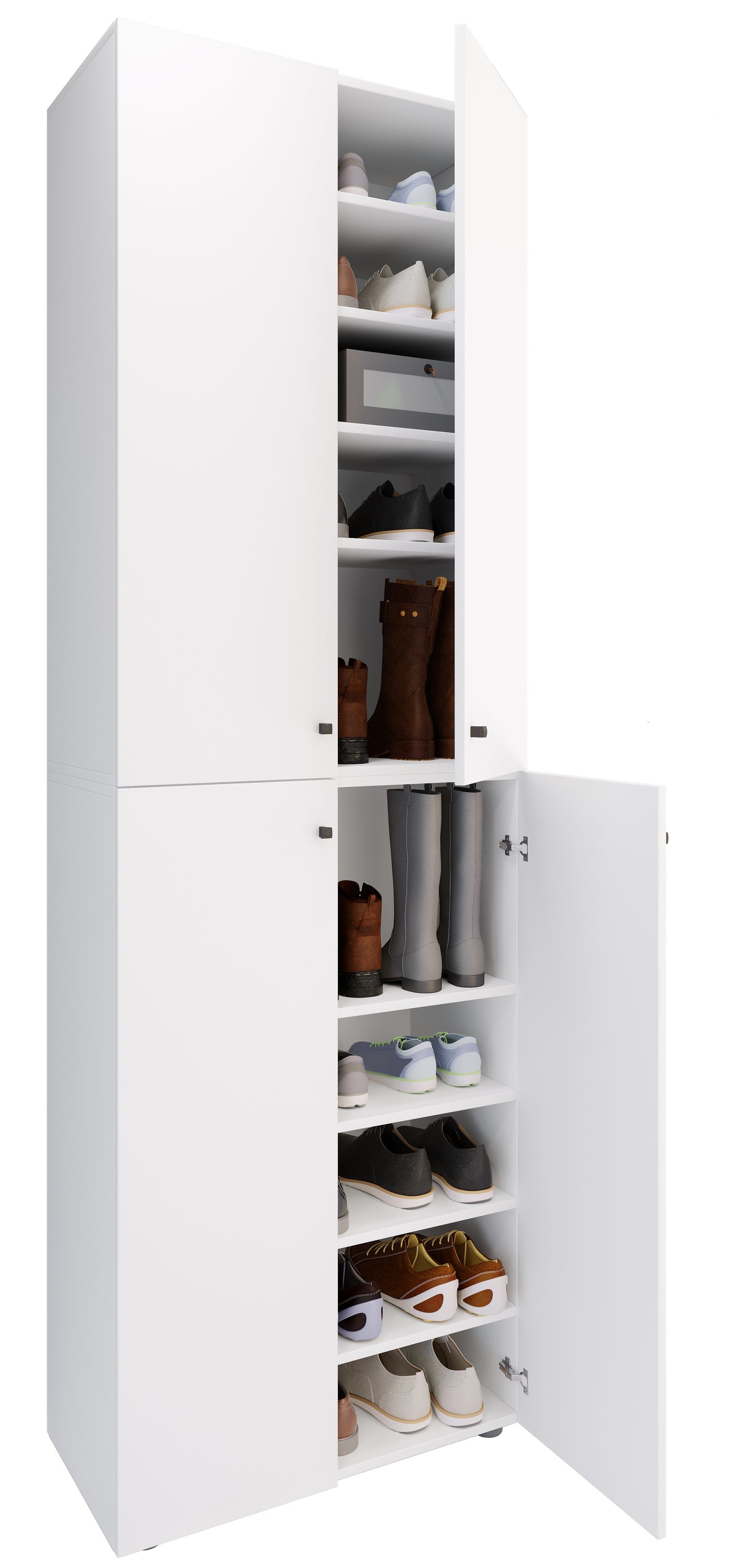 VCM Szafka na buty Lona Biały H. 220 x B. 70 x T. 40cm