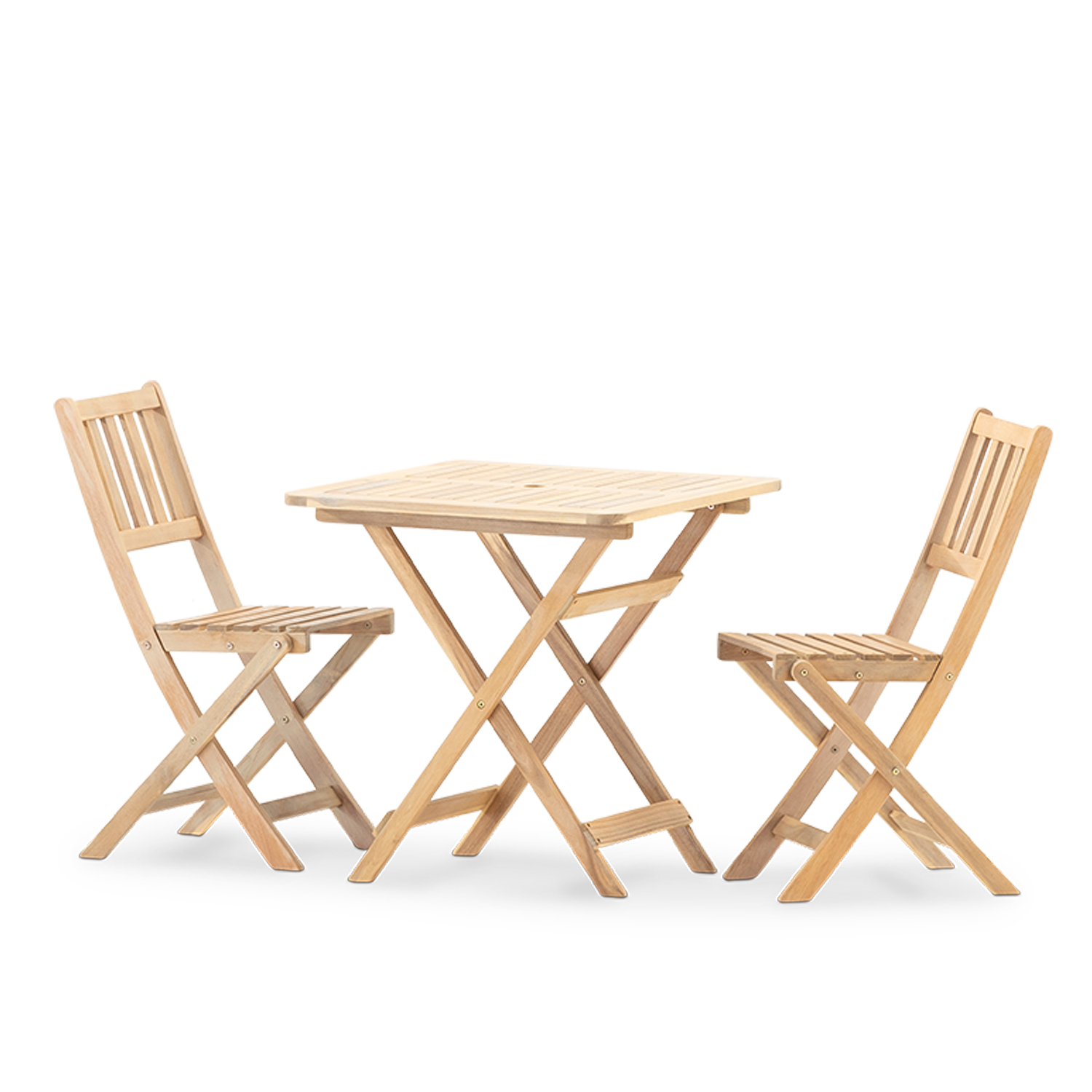 Set Mobili Balcone In Rattan - Tavolo E 2 Sedie Pieghevoli