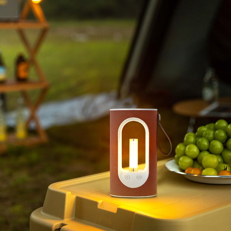 Lampka nocna LED z bezprzewodowym ładowaniem, płynną regulacją jasności, akumulatorem 5000 mAh, do użytku wewnątrz i na zewnątrz - czerwona
