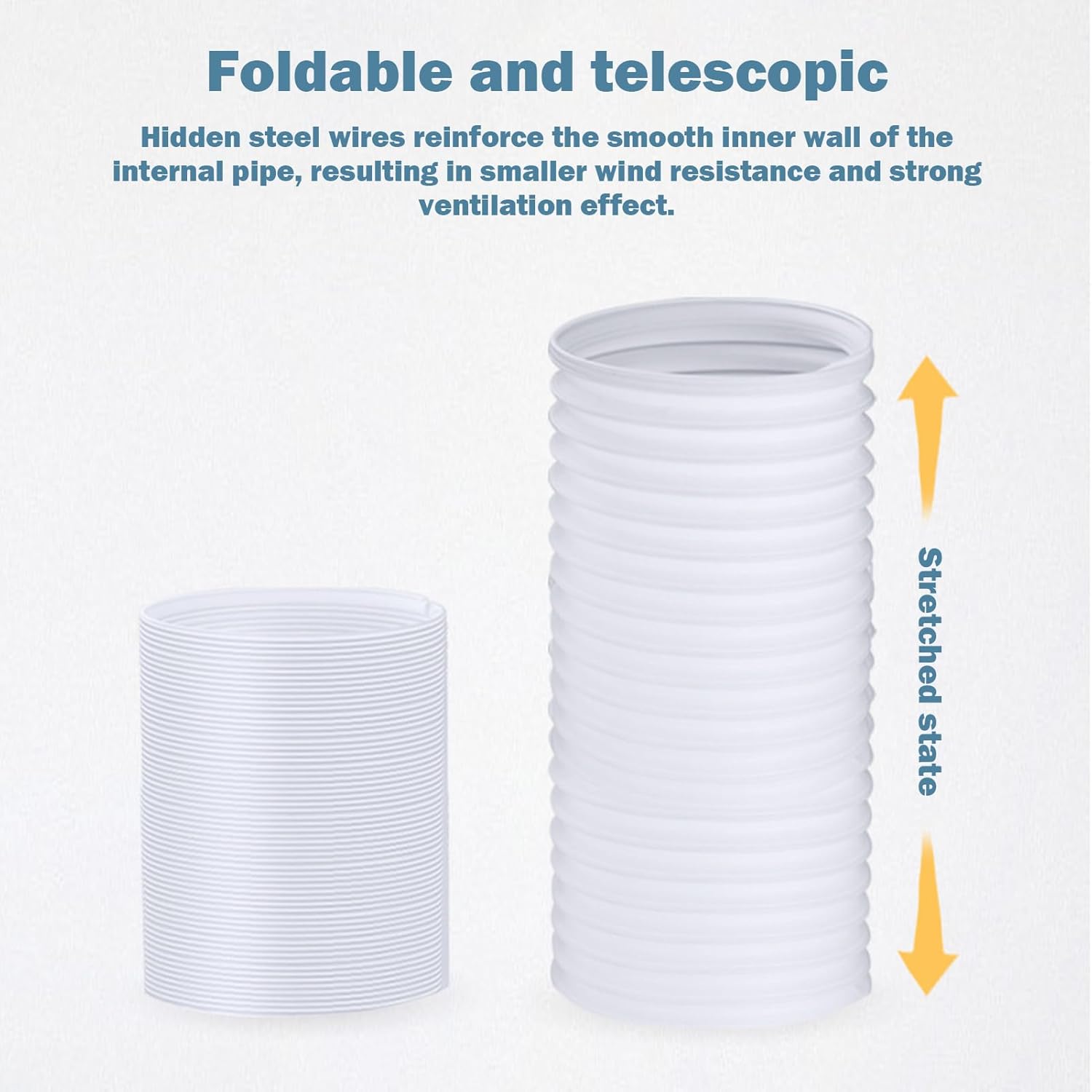 Tuyau d'évacuation pour climatiseur mobile, tuyau de ventilation flexible, rallonge pour tuyau d'évacuation pour climatiseur (150 mm x 1,5 m) - 3