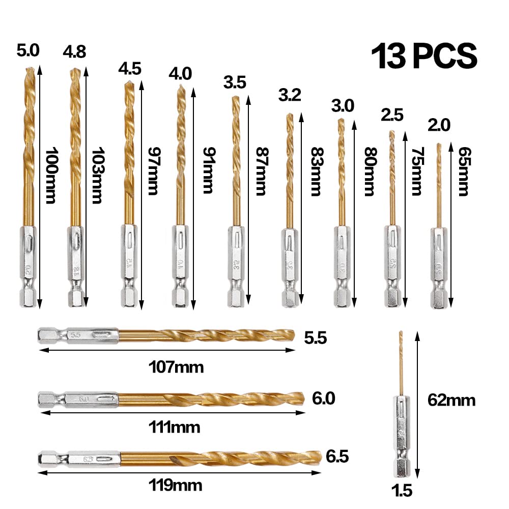 Lot 5 Forets Hélicoïdaux Extra-longs 2.5mm X 120mm - Pour Aluminium - Uxcell