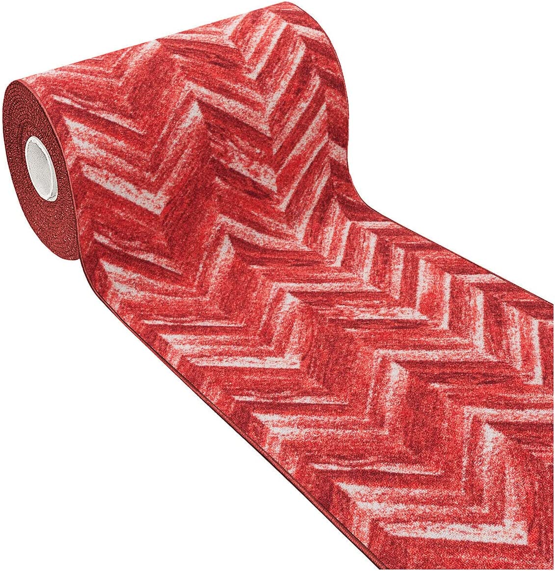 Alfombra de cocina 57x140 cm tejido plano antideslizante pasillo de baño efecto parquet burdeos