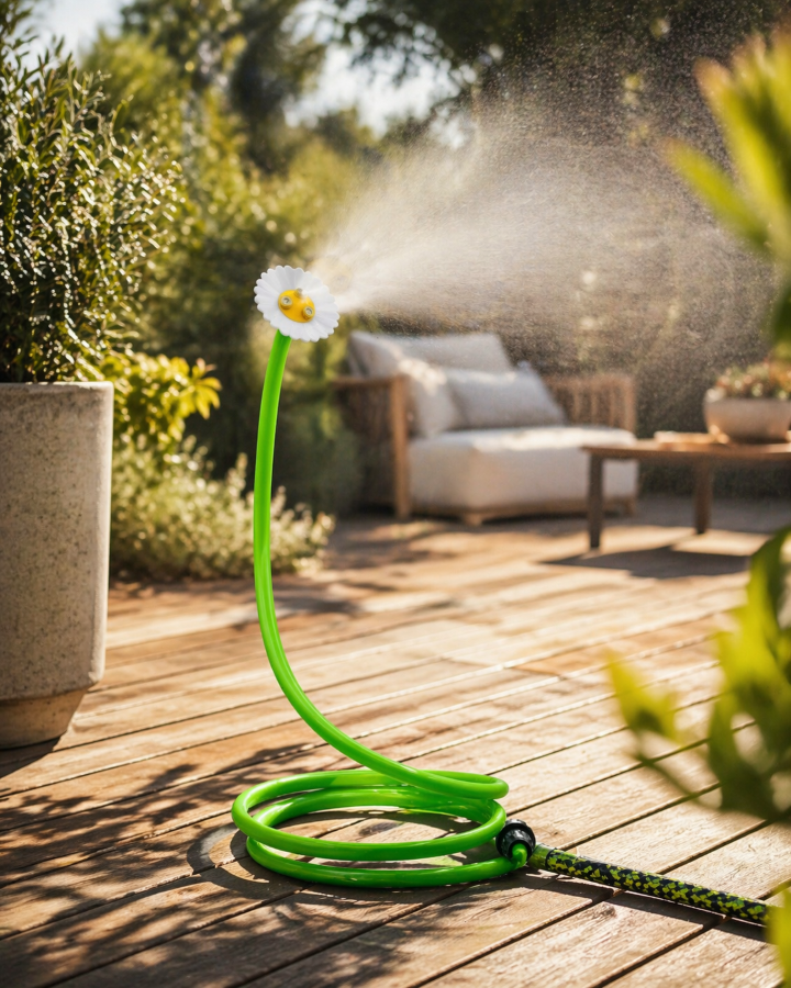 O'FRESH - Nebulizzatore esterno da giardino Margherita, 3 ugelli in ottone, a memoria di forma - 2