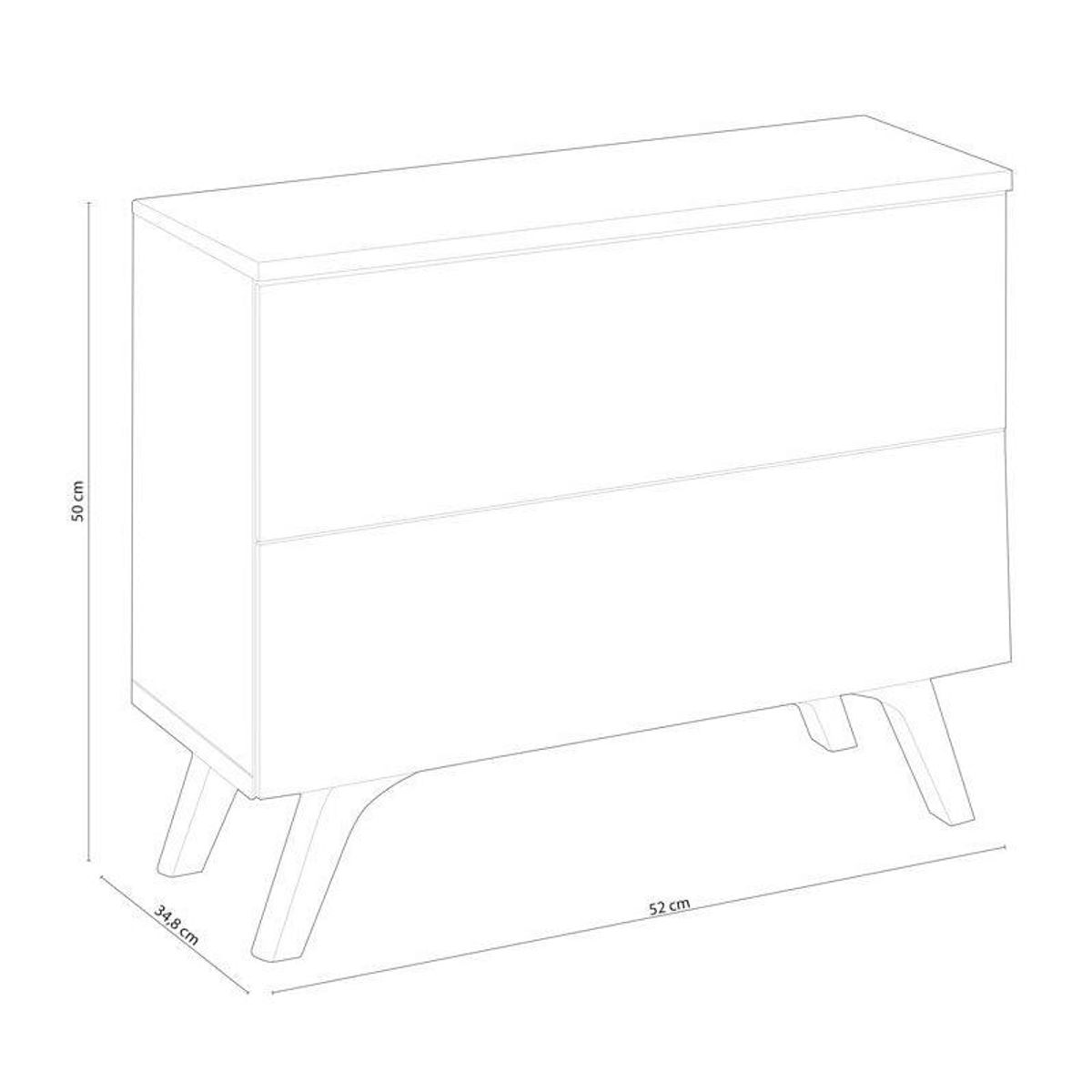 Mesita de noche Soto 2 cajones pino Andersen/roble 50x52x34,8 cm - 2