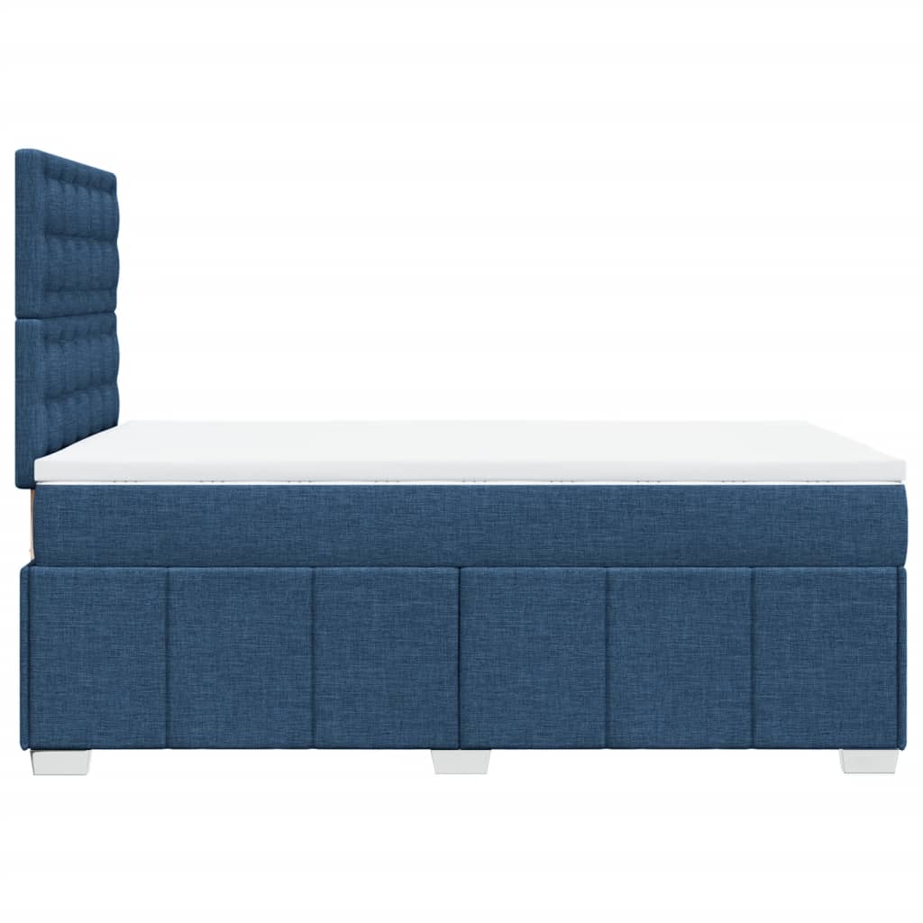 Maison Exclusive - Sommier à lattes de lit avec matelas Bleu 120x200 cm Tissu - 7