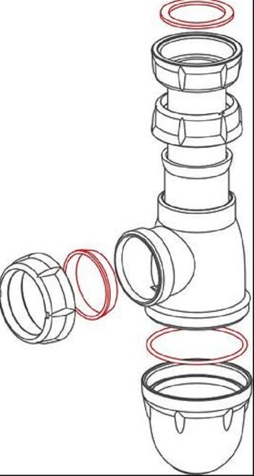 NICOLL Siphon Evier 552 blanc tube réglable Ø40 - 1