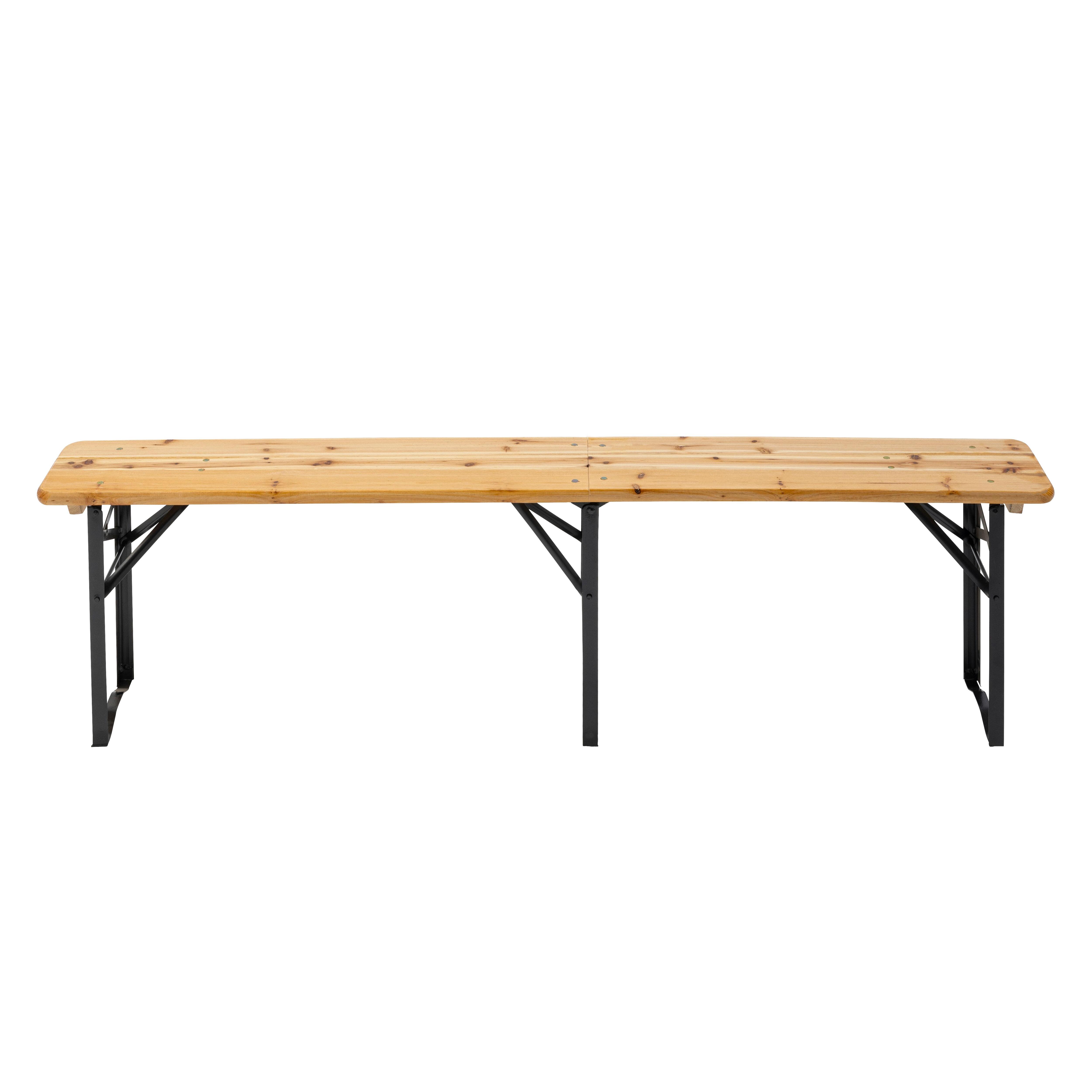 Lot de 2 bancs pliants brasserie en bois 180 cm - 2
