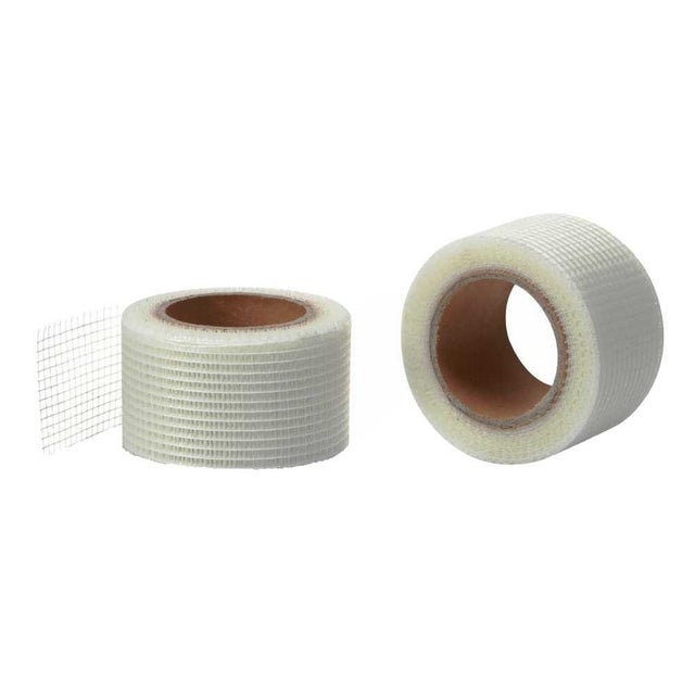 Ruban adhésif fibre de verre blanc - Lot de 2 rouleaux de 10 m x 5 cm - EURO VANADIUM