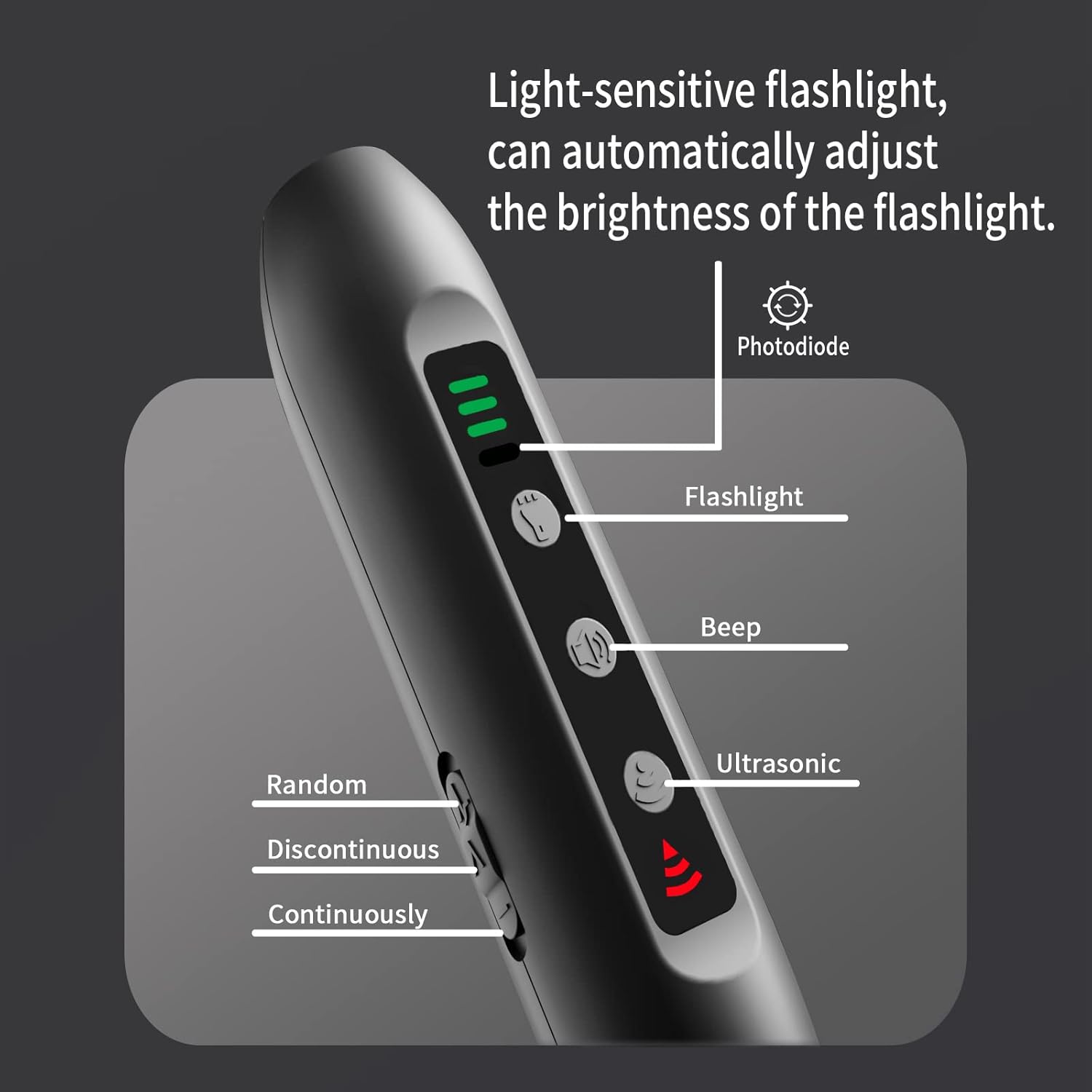 Repelente ultrasónico para perros, control remoto, dispositivo de entrenamiento de comportamiento, linterna LED con 3 canales de alta frecuencia - 5