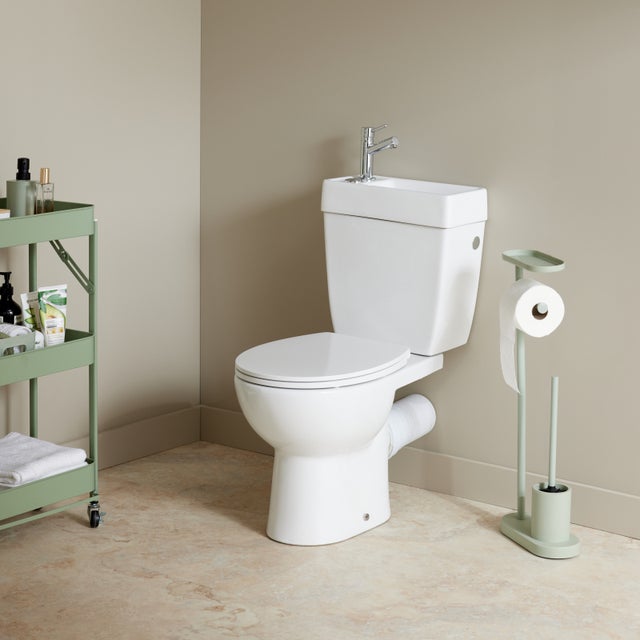 WC à poser avec lave-mains intégré sans bride sortie horizontale - Manila duo