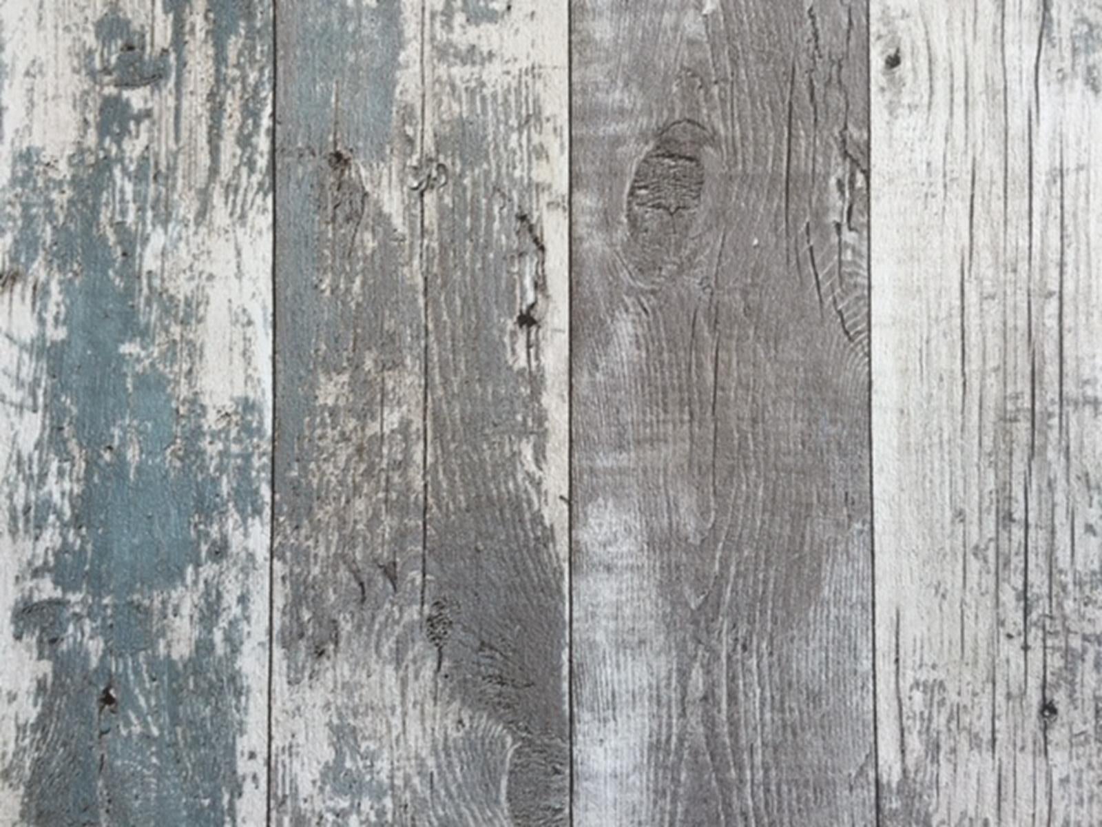 Papier peint intissé Planches de bois verticales Grainé 1005 x 52cm Gris,Bleu - 2