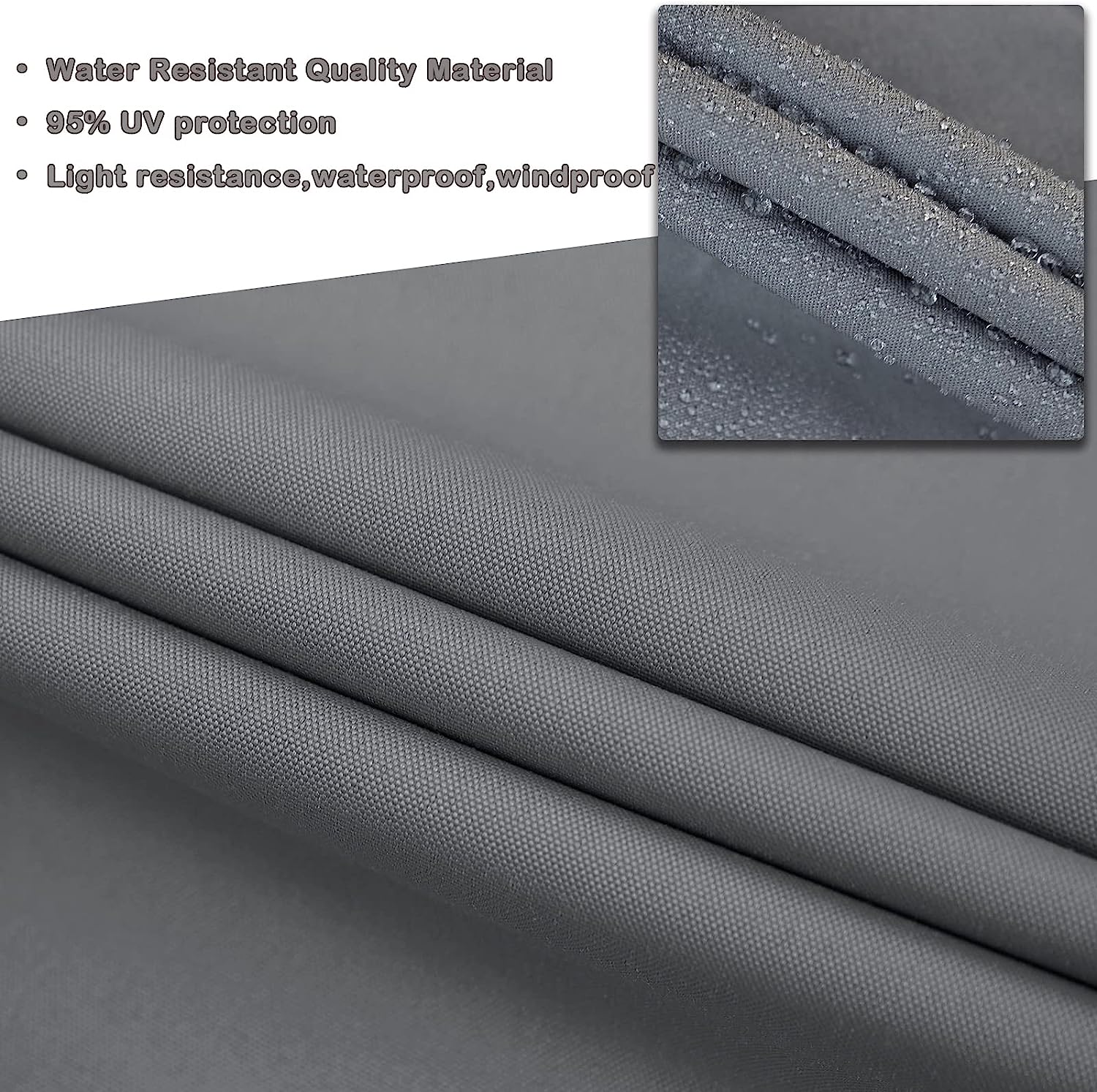 Voile d'ombrage imperméable carré 4x4m Protection Rayons UV pour Extérieur Terrasse Patio Jardin-Gris - 3