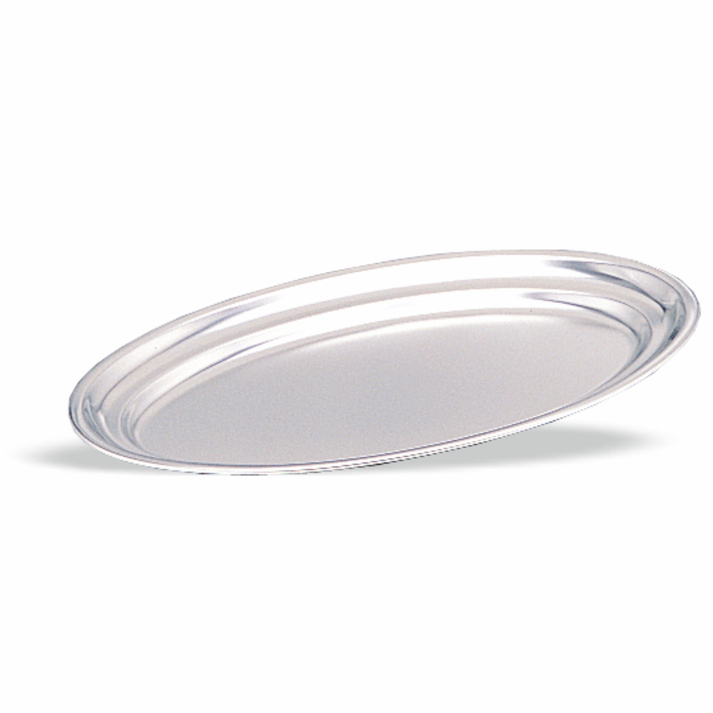 Plateau de Service Ovale en Inox à Bords Ronds 25 à 50 cm - Pujadas ...