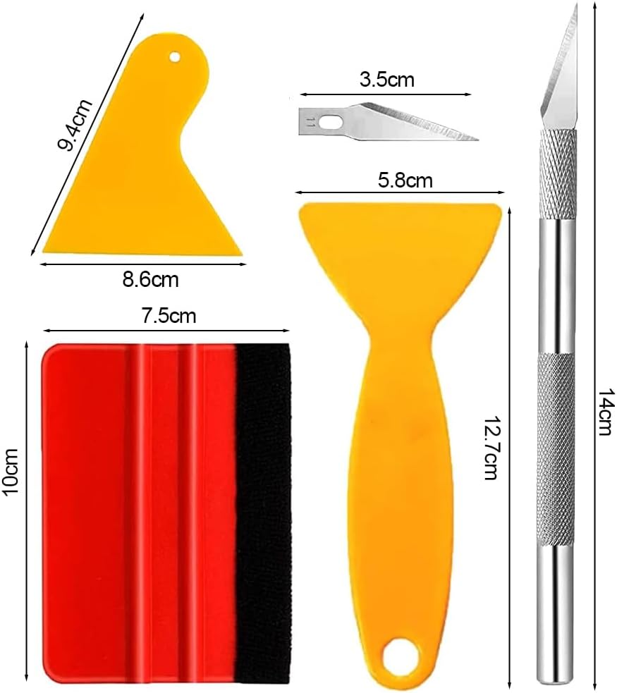 Lot de 10 raclettes pour film de fenêtre et film de voiture Kit de raclette avec bord en feutre - 2