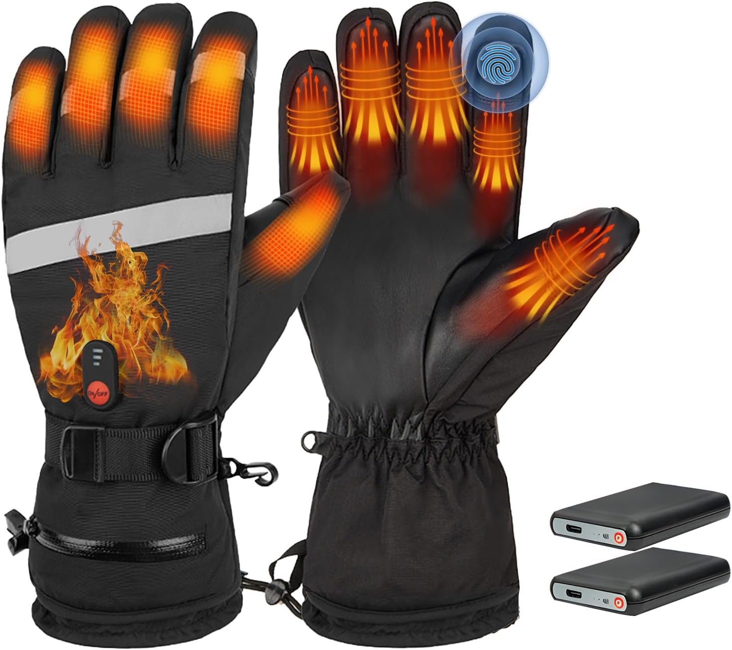 Cqxid Gants Chauffants à Moins de 30$ pour Hommes et Femmes, Gants Chauffants à Écran Tactile pour Travail d'Hiver en Extérieur, Chasse, Moto, Cyclisme