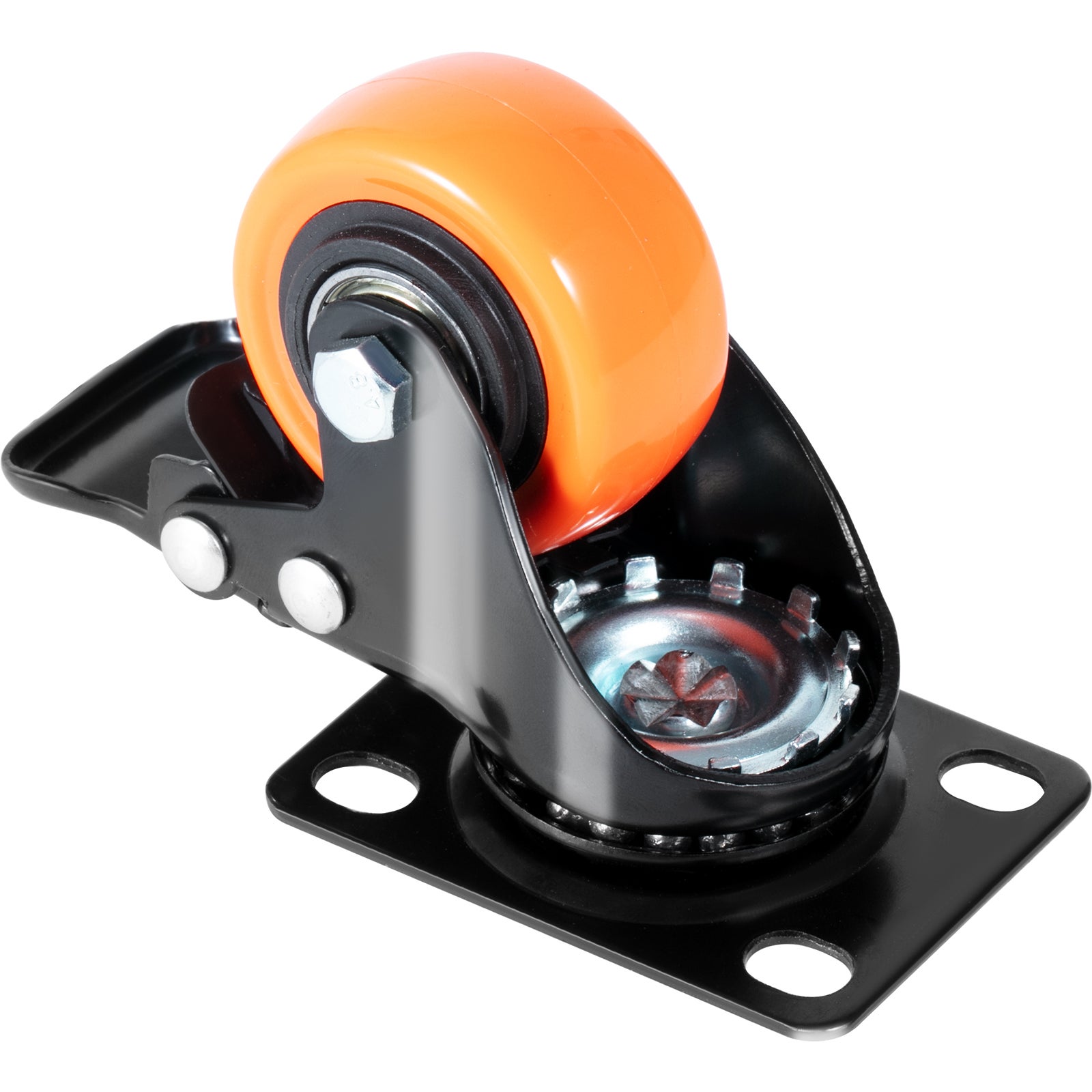 4PCS Roulettes Pivotantes à Plaque SucceBuy 50,8 mm en PVC, Roues Silencieuses avec Frein Double, Charge 68 kg par Roue pour Meubles Établis Chariots - 9