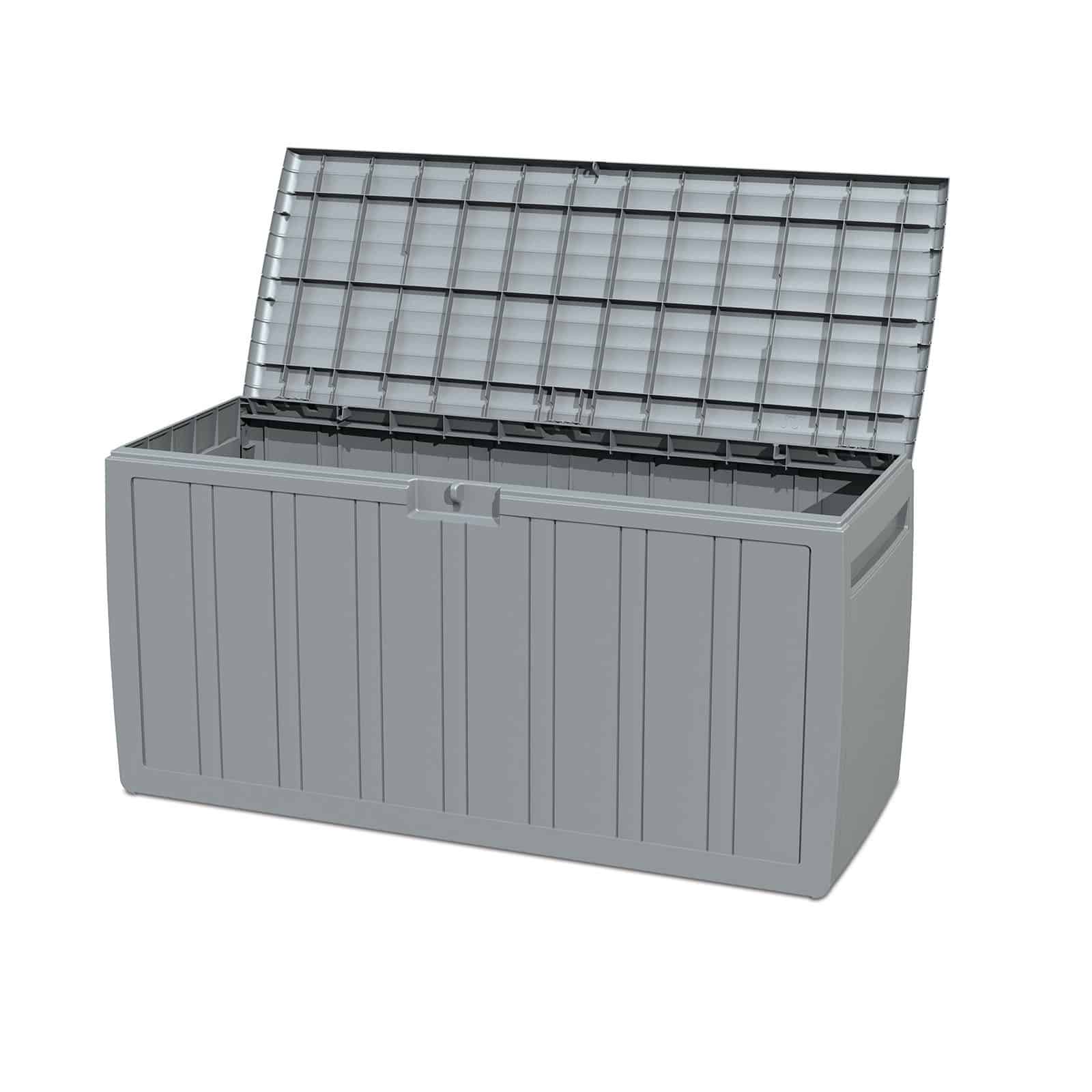Coffre de Rangement en Résine Gardiun Top 117x45,5x57,50 cm 270L Montage par clic avec Système de Verrouillage Gris - 7