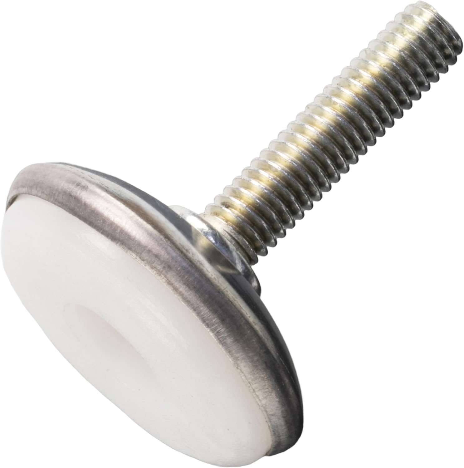 Set de 10 picioare reglabile pentru mobilă M6 Ø28 mm înălțime 37 mm din metal și plastic, culoare argintie, pentru canapele, birouri etc. 10buc