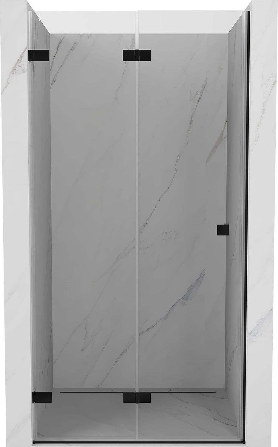 Mexen Lunar-F drzwi prysznicowe składane lewe 90 cm, transparent, czarne - 836-090-000-70-00-L