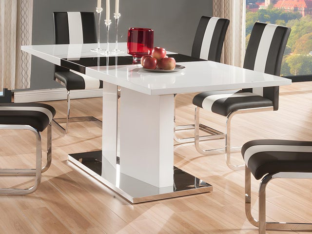 Mesa De Comedor Extensible Shally Dogan - De 90x60 Cm A 120x60 Cm, Blanca, Diseño Moderno Para Ahorrar Espacio