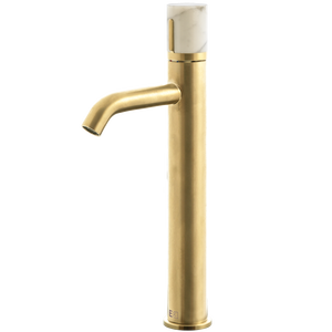 Manopola mitigeur lavabo haut or brossé marbre