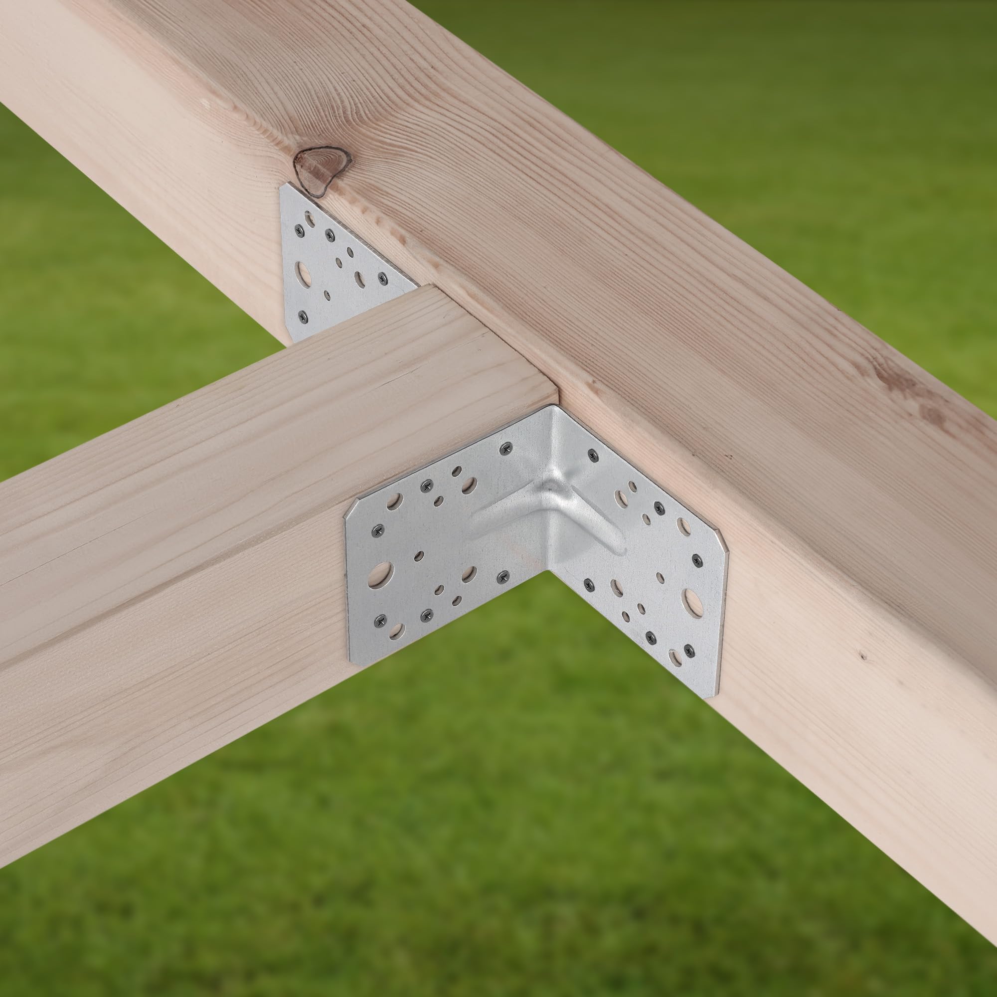 12 szt. Kątownik Ciesielski - Łącznik Budowlany - 105 x 105 x 90 MM - Stal ocynkowana - z Przetłoczeniem - Nierdzewny KOTARBAU - 7