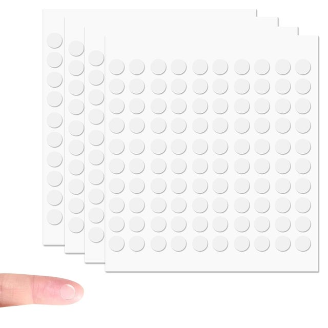 400 Pièces Pastille Double Face Transparent Rond Points Adhésifs Autocollant, Pastille Double Face 10 mm,Adhésif Amovible Ruban Multi-usages