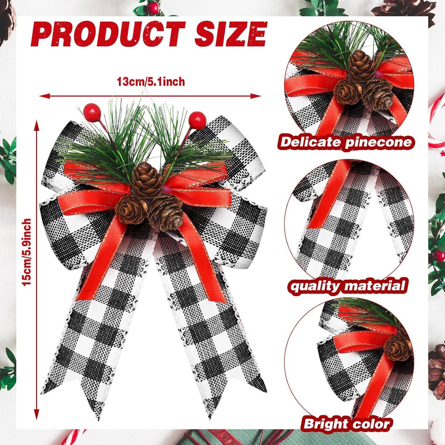 Confezione Da 2 Fiocchi Decorativi A Righe Bianche E Nere 30x50 Cm Per Halloween E Natale – Ideali Per Ghirlande, Alberi, Porte, Stile Gotico E Spettrale
