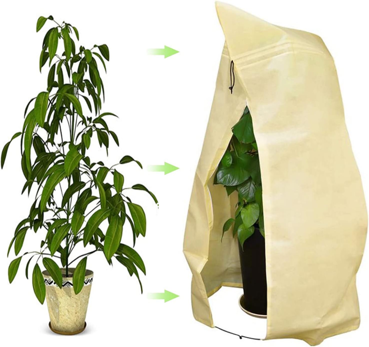 Zimowe okrycie roślin, włókninowe pokrycie ochronne przed mrozem do roślin doniczkowych i róż (120 x 180 cm)