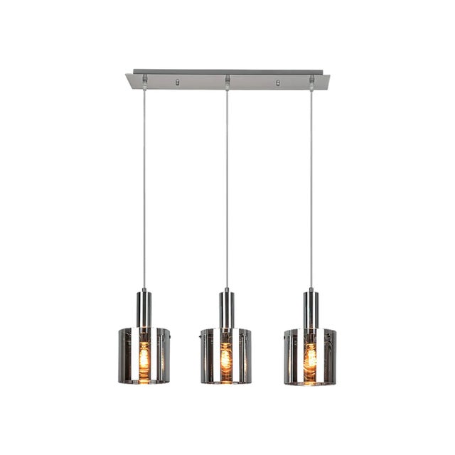 Lampa wisząca Donati chromowana szkło dymne 3xE27x60W metal wym:120x60x15cm IP20 Rabalux