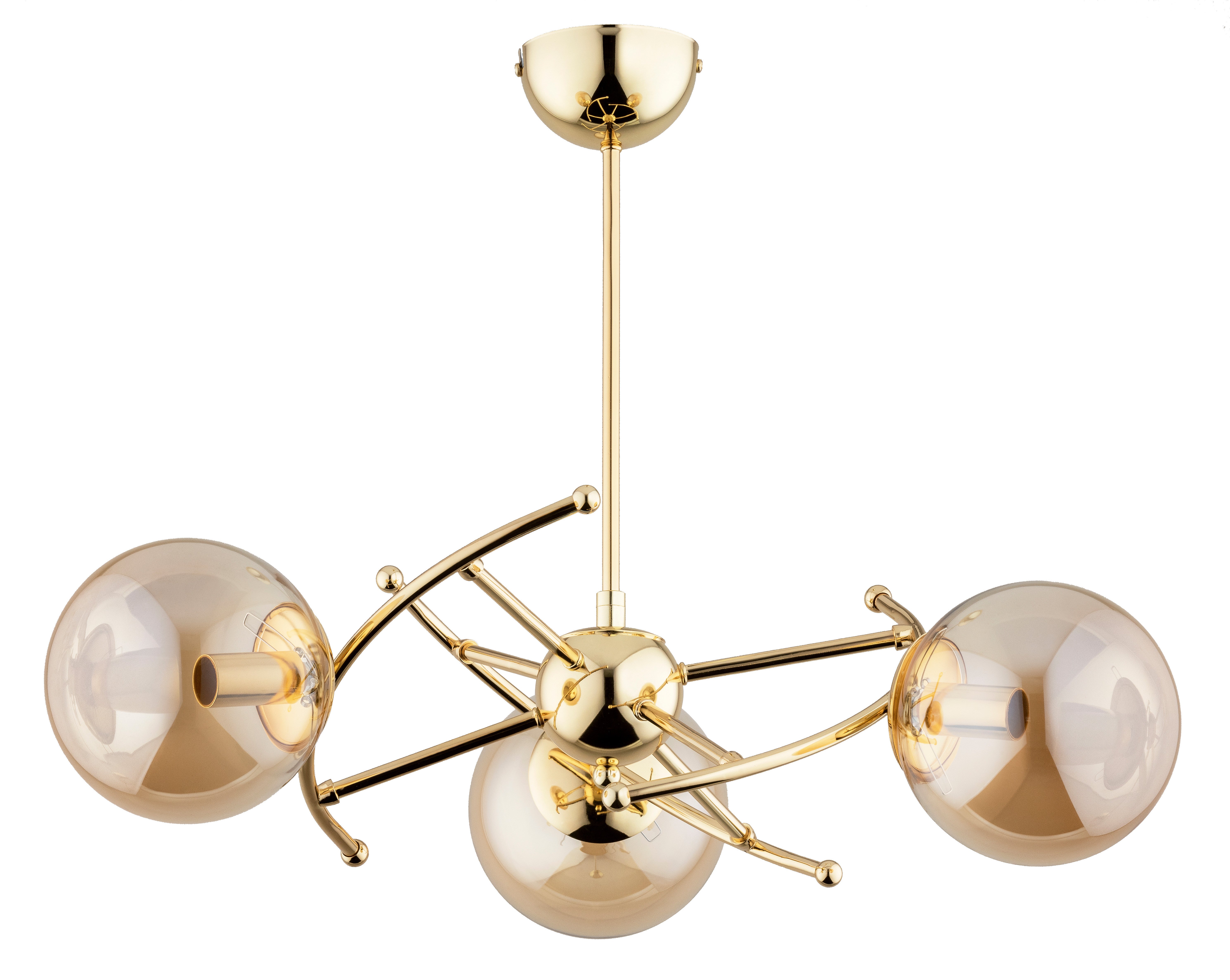 Lampa wisząca KOSMITO złoto-bursztynowy 3 x E14 x 40W wym: 47 x 49 x 49 cm Alfa