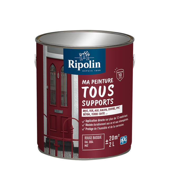 Ma peinture tous supports Mat Rouge Basque RAL 3004 2L