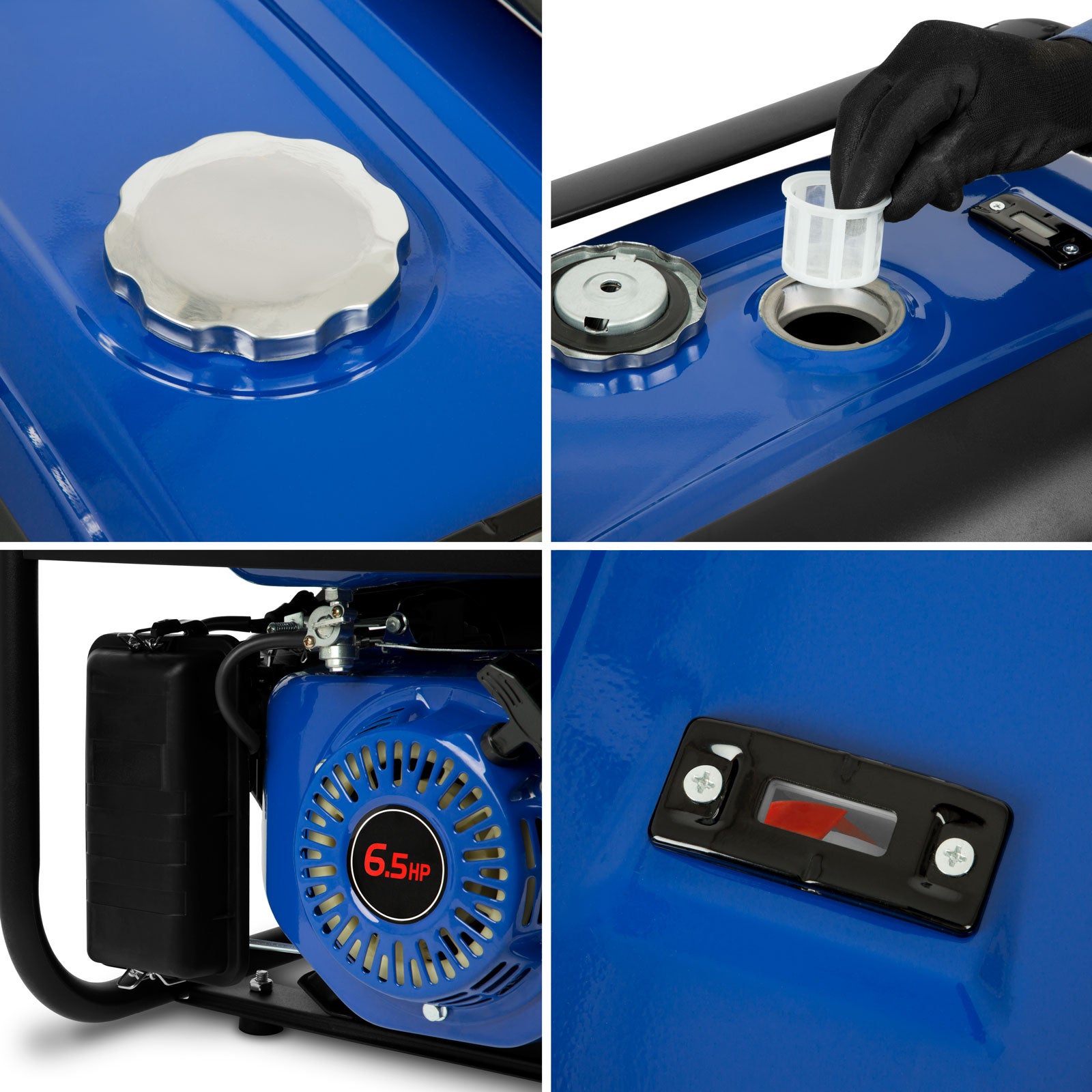 EBERTH 3000 Watt Groupe électrogène Generateur electrique portable moteur à essence 6,5 CV, 4 temps, 2x 230V, 1x 12V - 4