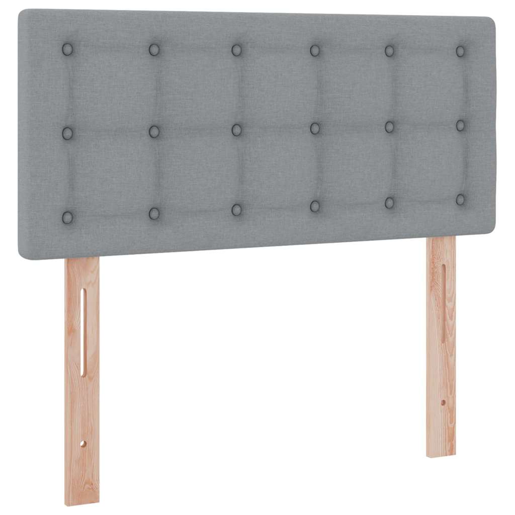 Lit avec rangement et matelas gris clair 90 x 190 cm velours - 9