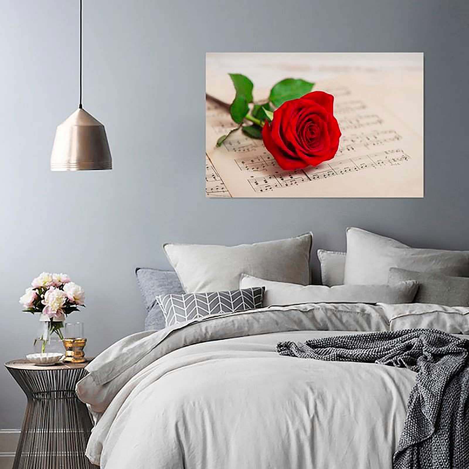 Tableau rose sur des notes - 50 x 40 cm - 3