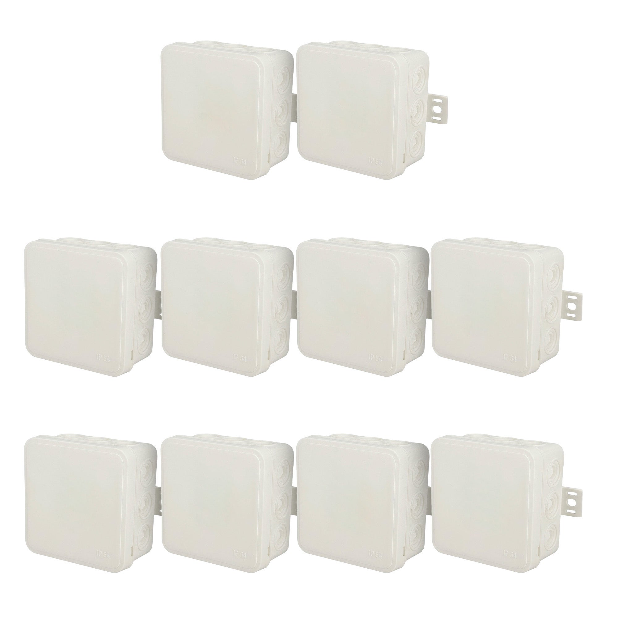 Puszka natynkowa hermetyczna elastyczna 100x100x41mm 12-wlotowa, zamknięcie "na klik" IP54 biała EDO 10szt.