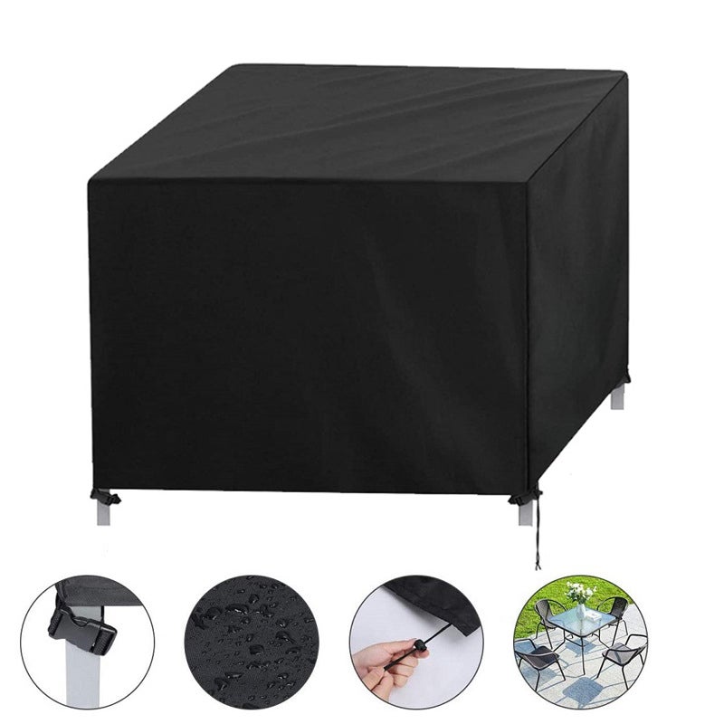 Housse Protection Table Chaise Patio 220x220x85cm Étanche 600D Oxford Noir - Salon De Jardin