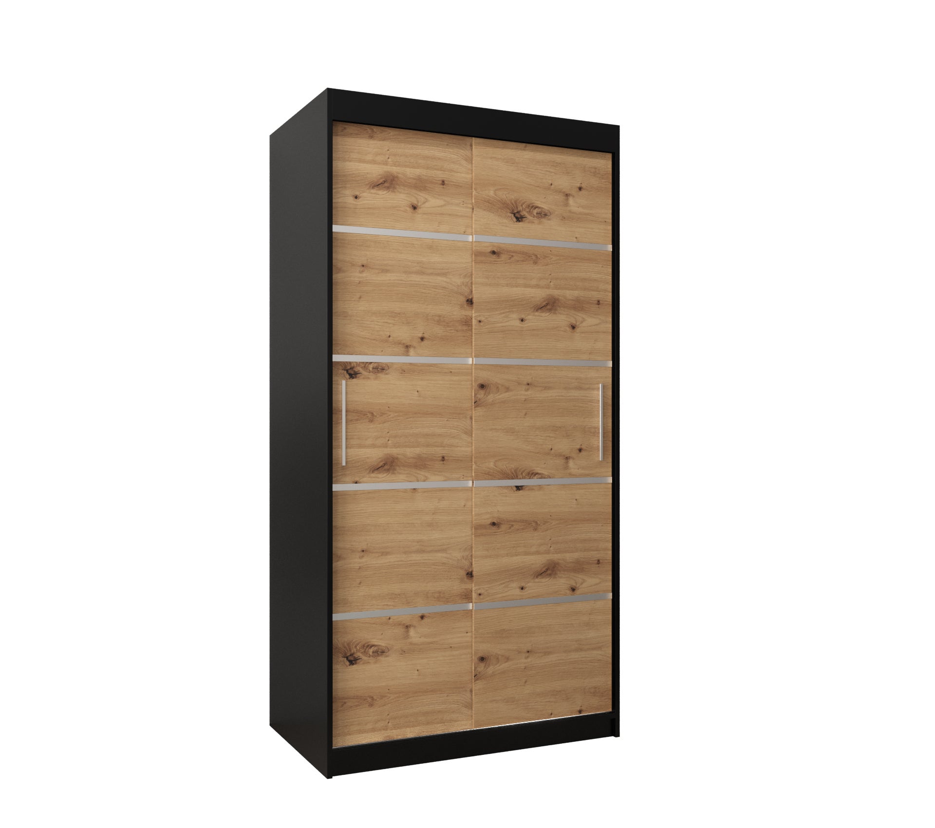 Szafa przesuwna garderoba Verona 1 100 x 62 x 200 cm Czarny + Artisan - Abiks Meble