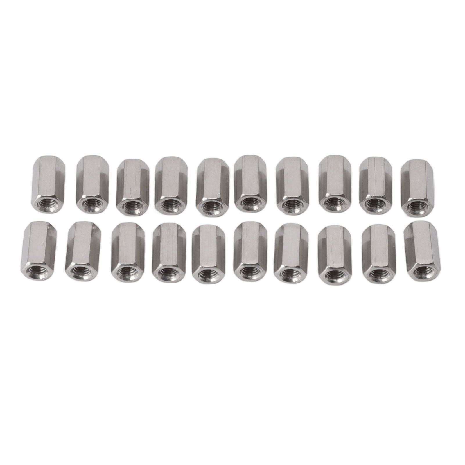 Lot De 20 Écrous De Couplage M8 - Fileté Rond En Acier Inoxydable - Pour Tube Ou Tige Filetée - Neuf