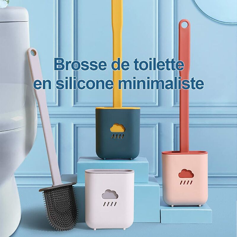 Set Scopino WC In Silicone Con Supporto A Parete - Asciugatura Rapida, Setole Flessibili - Verde - 4