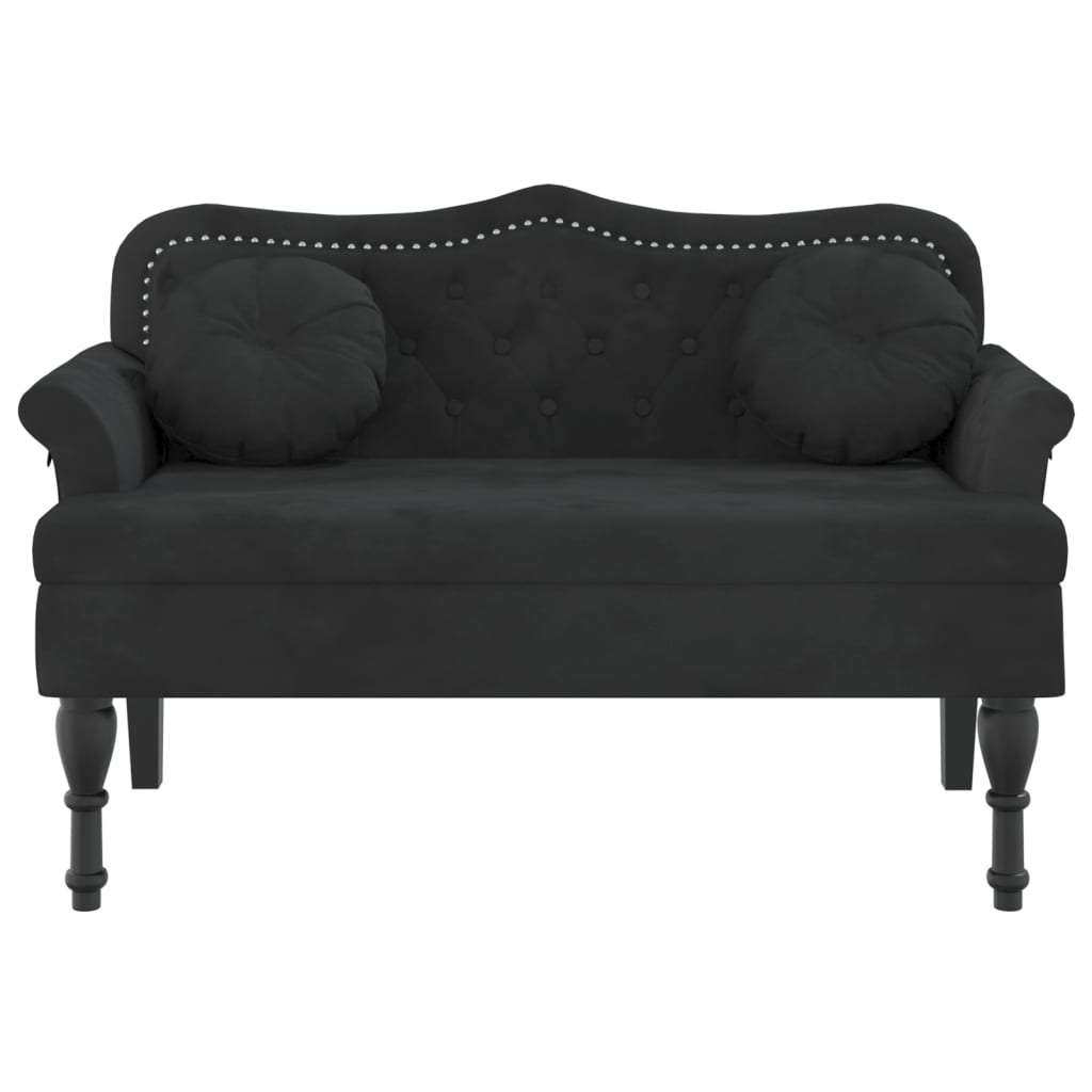 Maison Exclusive - Banc avec coussins Noir 120,5x65x75 cm Velours - 3