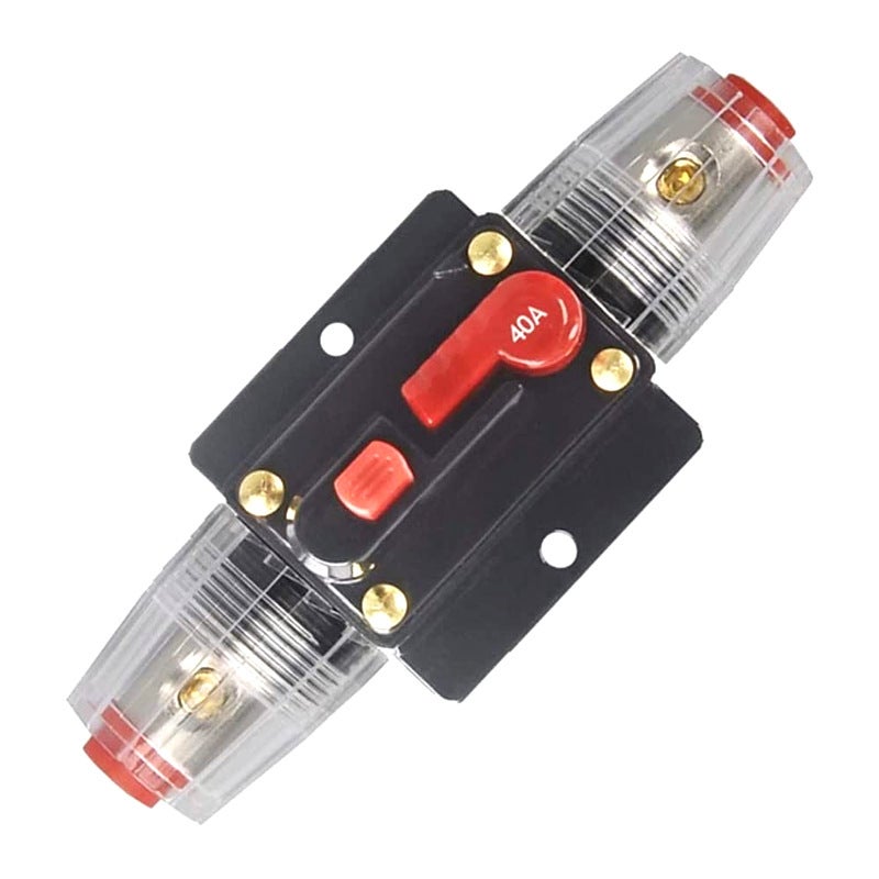 40A Wyłącznik automatyczny 40 AMP Bezpiecznik Inline 12V-51V DC Reset Ręczny Wzmacniacz Audio Samochód Przyczepa Kempingowa Morskie Łódź Ciężarówka