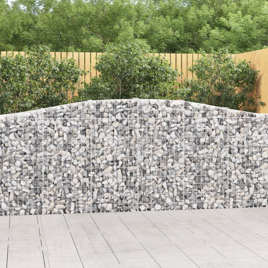Kosze gabionowe, 2 szt, 400x30x100/120 cm, galwanizowane żelazo vidaXL