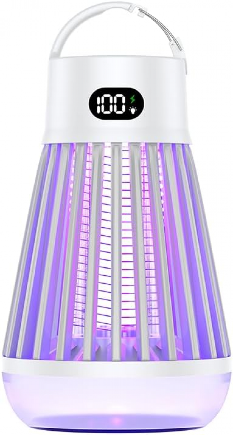 Lampa owadobójcza UV, elektryczna lampa owadobójcza UV, akumulatorowa, wodoodporna IPX5, 2000 V, idealna na kemping, do użytku wewnątrz i na zewnątrz