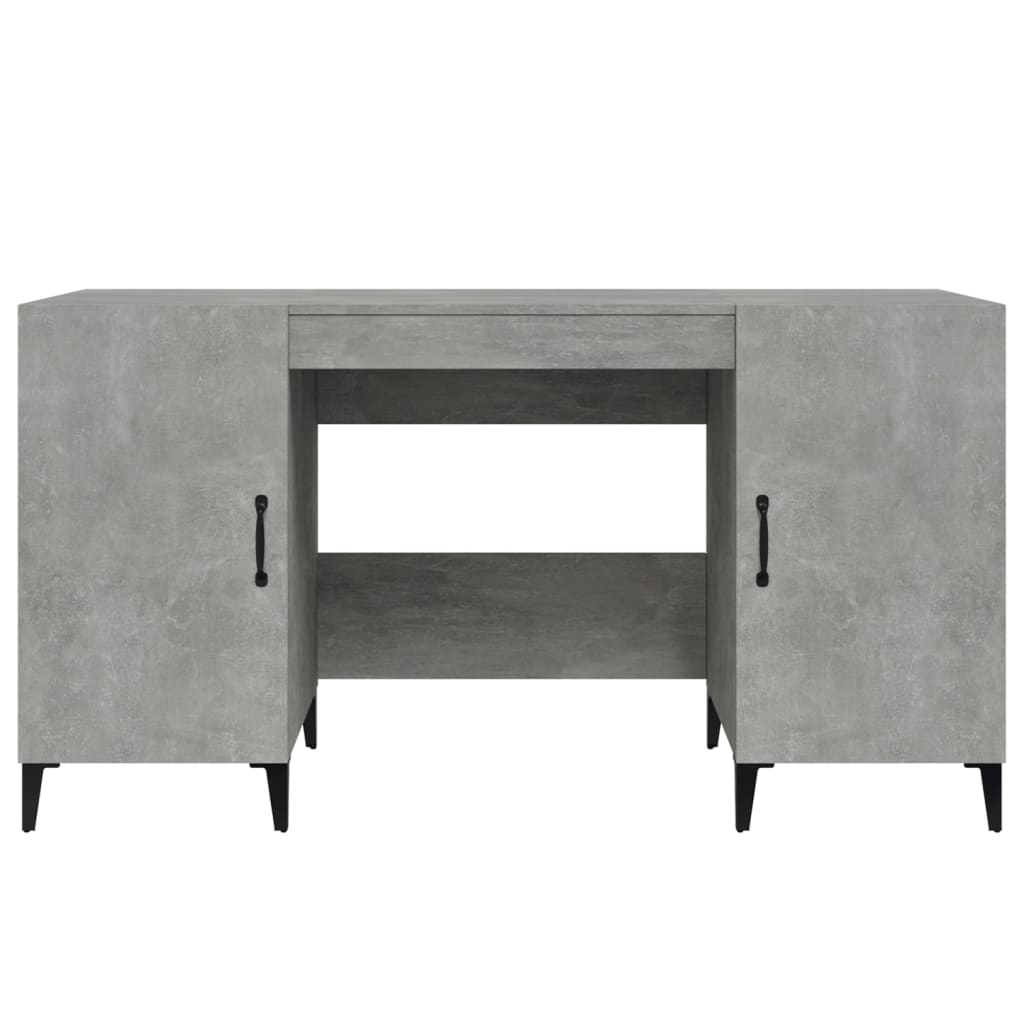 Maison Exclusive - Bureau Gris béton 140x50x75 cm Bois d'ingénierie - 6