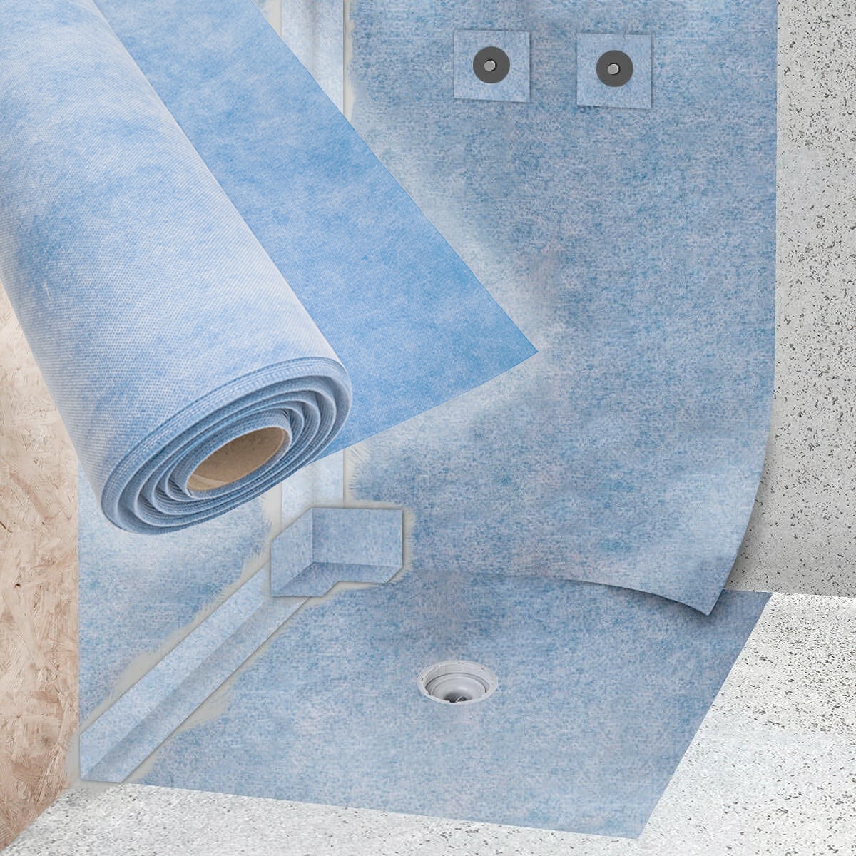 Bâche imperméable Cumifelt (AU MÈTRE) - Empêche les fuites d'eau dans les salles de bains, douches, piscines... Toile imperméable - 2