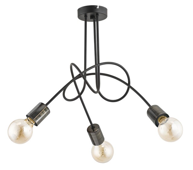 Lampa sufitowa wisząca Tango czarna 3xE27x15W wym: 41 x 48 x 48 cm metal Alfa