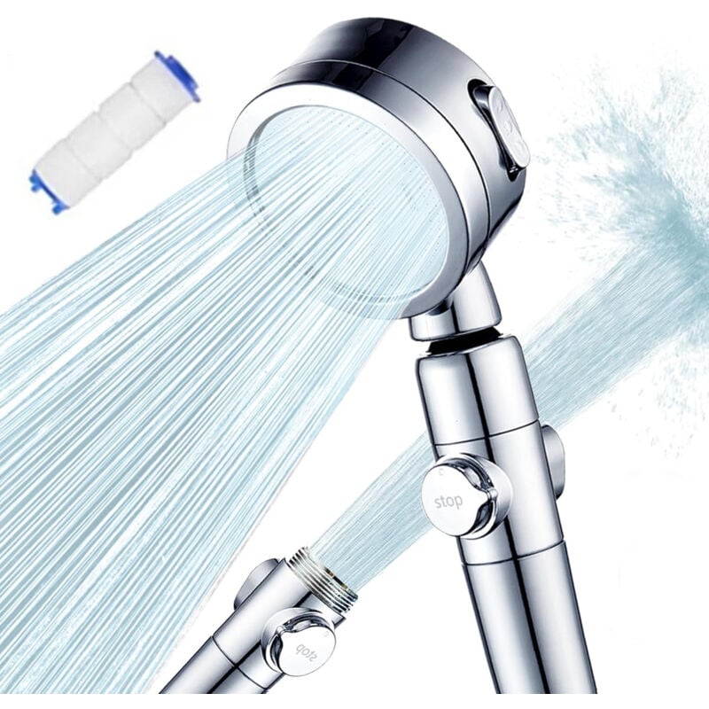 BHBXZZDB Cabezal De Ducha, Cabezal De Ducha De Lluvia De Alta Presión Con Botón De Parada, Kit De Moldura De Ducha Ajustable De Ahorro De Agua De 3 Modos