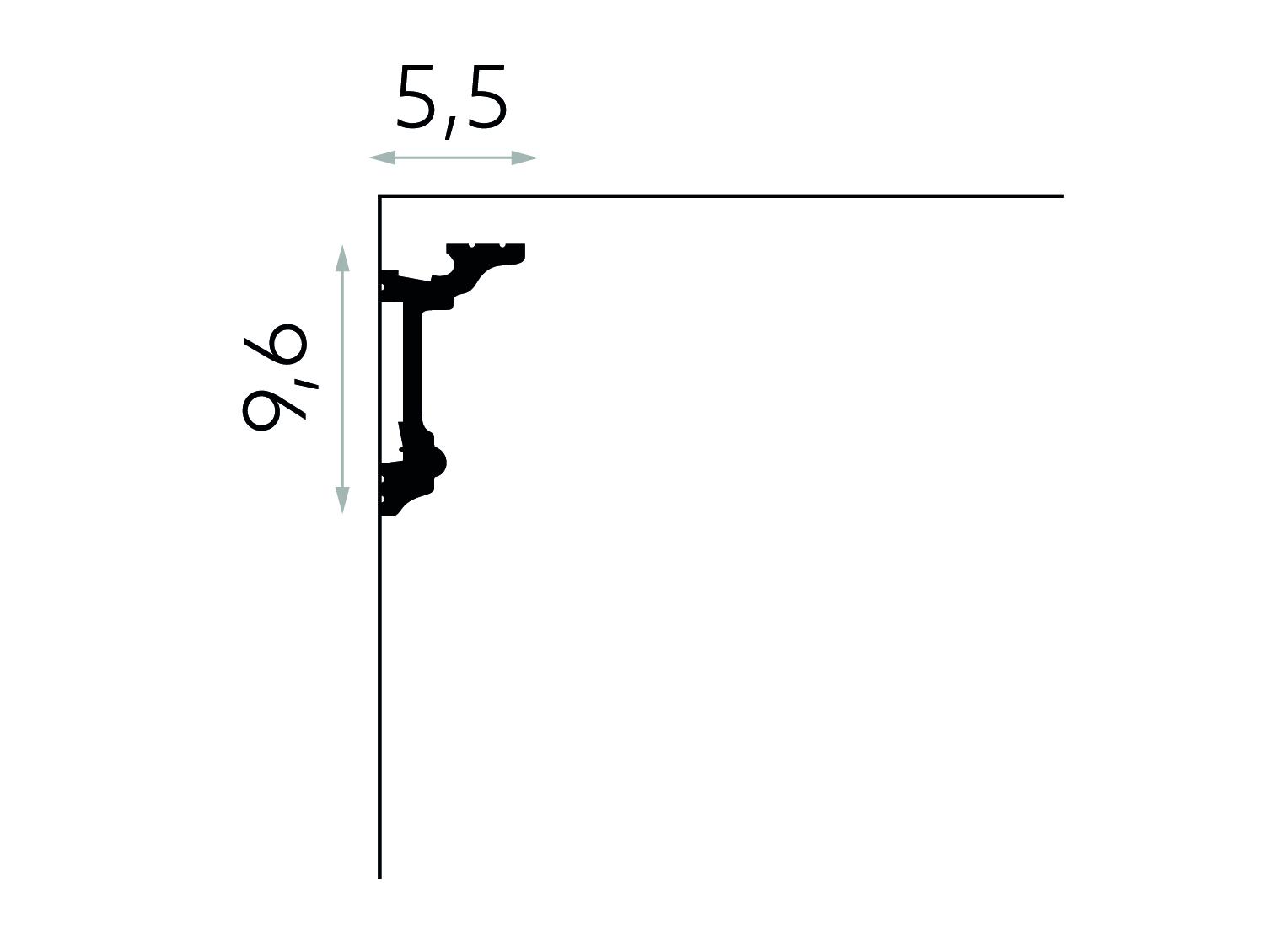 Corniche Plafond Mstyle - 16m - Blanc - 120x60mm - Résistant Humidité